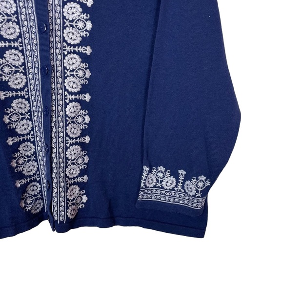 Cynthia Rowley Woman Ornate Heavily Embroidered Button Down Cotton Cardigan 3XL - Picture 3 of 16